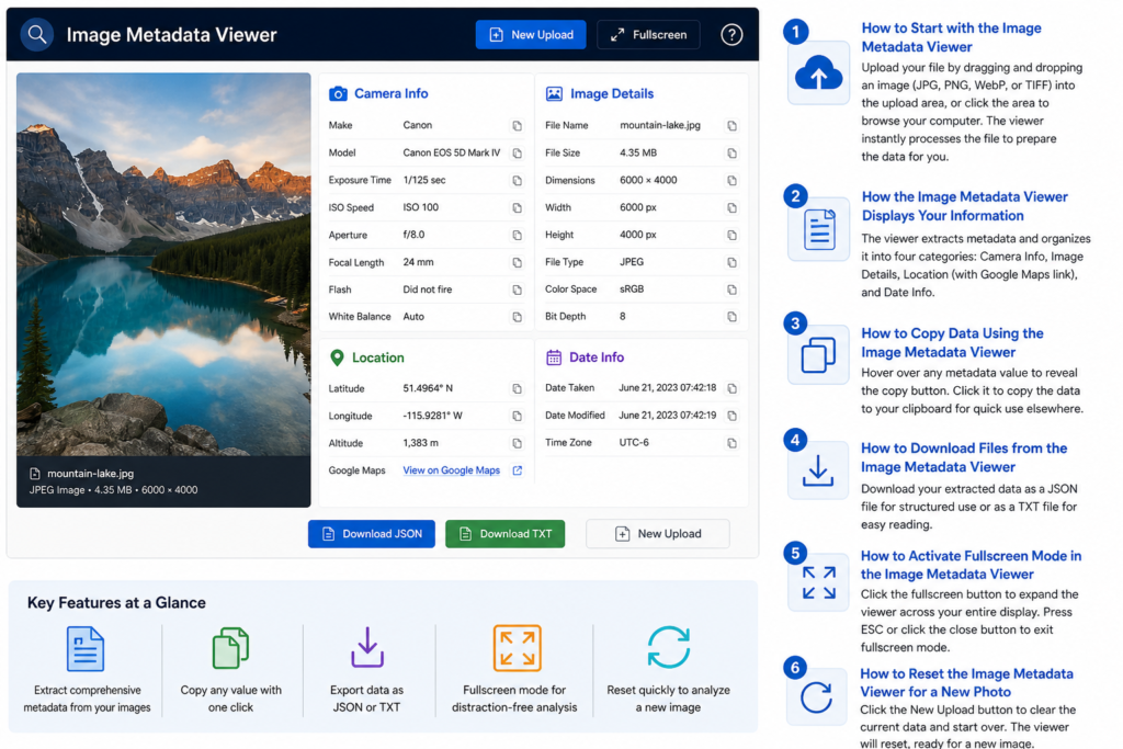 image metadata viewer